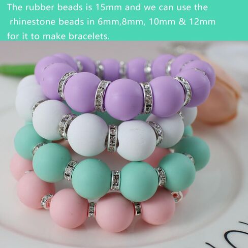 PAMIR TONG 500pcs 6mm Rhinestone Space Beads for Pens Assortment Beadable Pens Beads-Glitter Wave Round Rondelle Crystal Loose Braclet Beads-DIY Decorative Beads (Round Silver) in Kuwait