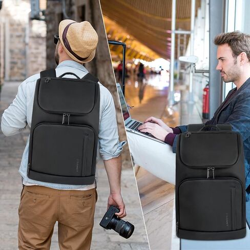 Laptop Backpack for Men, Waterproof Business Travel Backpack 17-inch Slim Computer Daypack fits Office Work Airplane Daily College with Luggage Sleeve, USB Charging, Black in Saudi Arabia