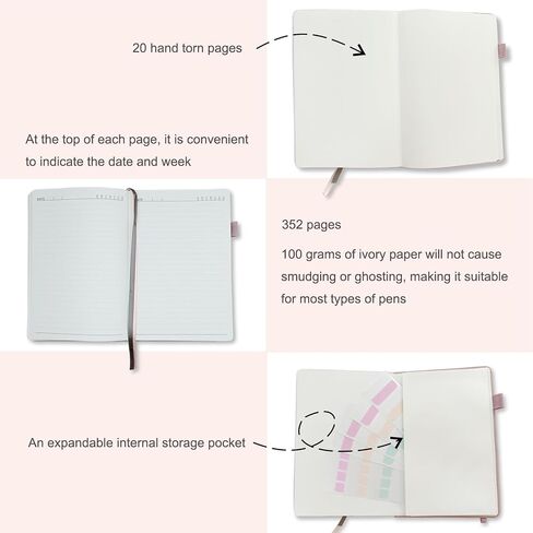 Lined Journal Notebook for Women，352 Pages A5 Hardcover Leather Journals，100 Gsm Paper Thick Journal for Writing,Travel,Business,Work，School,College etc (A5, purple) in Saudi Arabia
