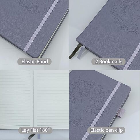 Lined Journal Notebook for Women，352 Pages A5 Hardcover Leather Journals，100 Gsm Paper Thick Journal for Writing,Travel,Business,Work，School,College etc (A5, purple) in Saudi Arabia