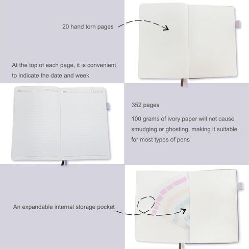 Lined Journal Notebook for Women，352 Pages A5 Hardcover Leather Journals，100 Gsm Paper Thick Journal for Writing,Travel,Business,Work，School,College etc (A5, purple) in Saudi Arabia