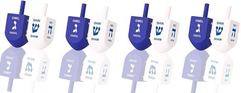 Zion Judaica Blue & White Natural Wood Dreidels with English Translation & Transliteration Bulk Pack Wooden Driedels Spinning Tops with Chanukah Game Card - 30 Pack in Saudi Arabia