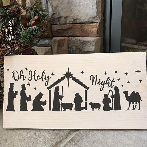 10 Pieces Christmas Stencils for Painting on Wood, Holiday Drawing Stencils for Crafts Reusable, Plastic Painting Spraying Template for DIY Walls Fabrics Window Art and Christmas Decoration Xmas Decor in Saudi Arabia