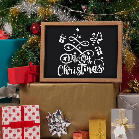 10 Pieces Christmas Stencils for Painting on Wood, Holiday Drawing Stencils for Crafts Reusable, Plastic Painting Spraying Template for DIY Walls Fabrics Window Art and Christmas Decoration Xmas Decor in Saudi Arabia