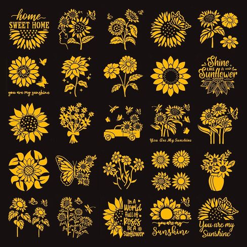 25 Pcs 6 Inch Cacti Stencils for Painting, Reusable Flower Plant Templates Kit Alphabet Stencils for Painting on Wall, Wood, Fabric, Glass, Spray Painting, DIY Craft Decoration (Cacti) in Saudi Arabia
