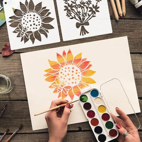 25 Pcs 6 Inch Cacti Stencils for Painting, Reusable Flower Plant Templates Kit Alphabet Stencils for Painting on Wall, Wood, Fabric, Glass, Spray Painting, DIY Craft Decoration (Cacti) in Saudi Arabia