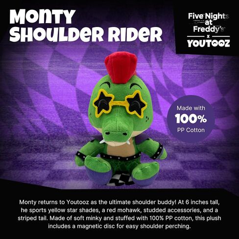 قطيفة Youtooz FNAF Monty الكتف رايدر مقاس 15.24 سم، مونتي كتف رايدر من القطيفة، مونتي كتف رايدر من فايف نايتس ات فريدي FNAF القطيفة in Saudi Arabia