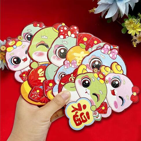 Chinese New Year Red Envelopes 24 Pcs Year of the Snake Red Envelope Cute Chinese Hong Bao 2025 Lucky Money Envelopes Red Pocket Envelopes for Spring Festival in Saudi Arabia