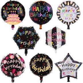 32 قطعة من بالونات رقائق الألومنيوم لحفلات عيد الميلاد السعيد - بالون مايلر العائم من الهيليوم مقاس 45.72 سم لمستلزمات زينة حفلات أعياد الميلاد، 8 أنماط (مجموعة 05) in Kuwait