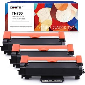 TN760 Toner Cartridges Replacement for Brothers TN730 TN760 Works with MFC L2710DW HL-L2350DW HL-L2395DW HL-L2390DW HL-L2370DW MFC-L2750DW DCP-L2550DW(Black,3 Pack)