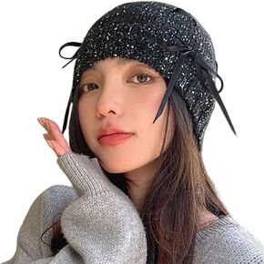 Sequin Knitted Beanie Hat for Women Men Glitter Winter Skull Caps Outdoor Windproof Cold Weather Bonnet