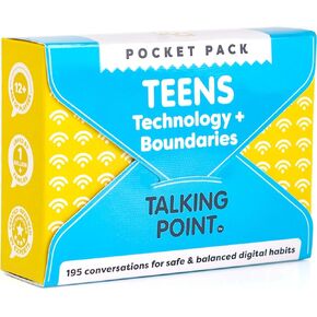 195 Parent Teens Conversation Cards - Support Parents & Teens in Navigating Technology & Social Media Boundaries - Put Down The Phone & Improve Communication - Perfect for Home & Classroom Use