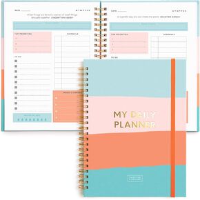 Sweetzer & Orange Undated Planner with Meal, Habit and Routine Tracker, Daily To Do List-Daily Planner Agenda Flowers Notebook Organizer for 2025, Students, College, Work, ADHD, Fitness, Productivity