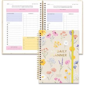 Sweetzer & Orange Undated Planner with Meal, Habit and Routine Tracker, Daily To Do List-Daily Planner Agenda Flowers Notebook Organizer for 2025, Students, College, Work, ADHD, Fitness, Productivity