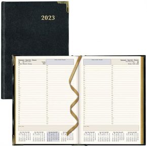 Brownline® 2025 Executive Daily Planner, Appointment Book, 12 Months, January to December, Sewn Binding, 10.75" x 7.75", Black, Trilingual (CBE514-25)