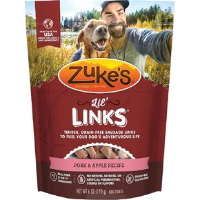 Zuke's Lil' Links Grain Free Dog Treats Pork & Apple Recipe - 6 oz. Bag