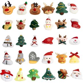 60 Pack Christmas Mini Plush Toy，Mini Set Plush Christmas Ornaments， Angel Santa Claus Snowman Reindeer Mini Christmas Tree Ornaments，Gifts for Children