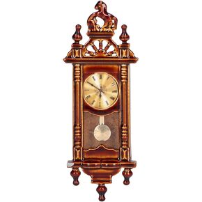 Kudoo Dollhouse Miniature 1:12 Scale Wall Clock, Wooden Vintage Dollhouse Clock Dollhouse Furniture Accessories