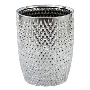 Modern Golden Small Trash Can Wastebasket, Garbage Container Bin for Bathrooms, Powder Rooms, Kitchens, Home Offices - Durable Ceramics - Round