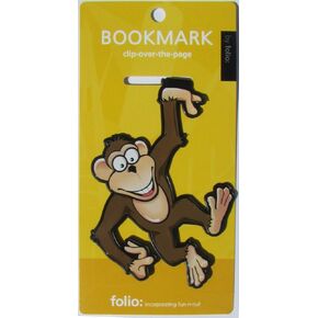 Monkey Bookmarks (Clip-over-the-page) Set of 2 - Assorted colors