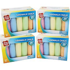 Play Day Sidewalk Chalk 20 Pieces (4 Pack)