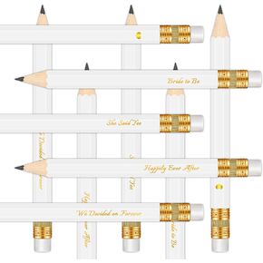 Pack of 50 – 4'' Bridal Shower Pencils, Pre-sharpened Half Pencils for Bridal Shower Party Games