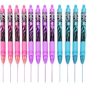 Zebra Z-Grip Smooth Ballpoint Pen - 1.0mm - Funky Flame - Stripe Barrel - Blue, Pink, Violet - Pack of 12
