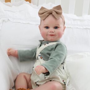 Realistic Reborn Baby Doll 20" Real Life Like Bebe Doll Muñecas para Niñas Lifelike Baby Dolls Vinyl Head, Cloth Body and Full Vinyl Limbs with Birth Certificate and Feeding Kit Toys for Kids Age 3+