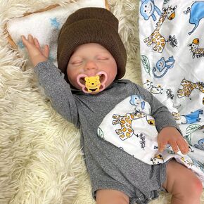 20 Inch Reborn Baby Doll with Blue Skin, Lifelike Newborn Doll Realistic Brown Eyes with Soft Vinly Body, Real Life Baby Dolls Toy Christmas for Kids Age 3 +, Glow in The Dark