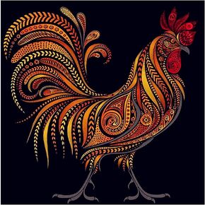 Huacan Cock Diamond Painting Kits for Adults Full Square Drill Diamonds Art Wall Decor Chicken 30x30cm/11.8x11.8in