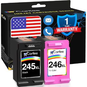 Cartlee Compatible Ink Cartridges Replacement for Canon Ink 245 and 246 PG-245xl CL-246xl for iP2820 MG2420 MG2920 MG2922 MG2520 MG2924 MX492 (2 Pack)
