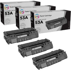 LD Compatible Toner Cartridge Replacement for HP 53A Q7553A (Black, 3-Pack)