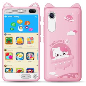 Kids Phone 3.97" Touchscreen Toddler Smart Phone Learning Toys with Educational Games, 2000mA High-Capacity Kids Cell Phone for Boys Age 3-12, Toy Phone with Puzzle Game, 8GB SD Card (Blue)
