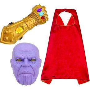 Kids Hero Toy Set Kids LED Mask Cloak and Gloves Christmas Halloween Birthday Party Cosplay present