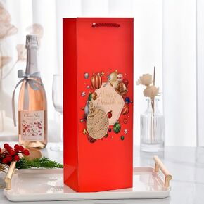 HANSWARE 2PCS Wine Gift Bag Wine Bags for Wine Bottles Gifts Paper Bottle Gift Bags with Handles for Valentines,Wedding,Easter,Christmas,Baby Shower,Birthday Party,Green 14