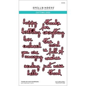 SPELLBINDERS PAPERCRAFTS, INC Spellbinders Etched Dies-Thanks Enclosed Sentiments-Four Petal, Metal