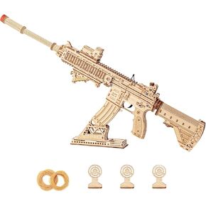 3D Wooden Puzzles for Adults, 3D Puzzle Model Rubber Bands Gun Toys Building Kits, DIY Wood Crafts Cool Toy Hobbies for Men Women, Creative Assembly Gifts