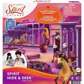 Mattel Games Spirit Hide & Seek Kids Game, Hide-and-Seek Board Game with Mini Horses & Buildings for 2, 3, 4 or 5 Players Ages 5 Years Old & Up