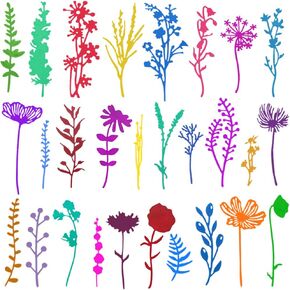 28 Pieces Wildflower Metal Cutting Dies, SENHAI Flower Leaves Shape Cutting Die 3D Flower Dies for Card Making, Craft Dies Cut for DIY Crafts Scrapbook Album Paper Card Decoration Embossing