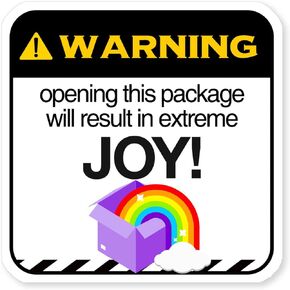 480 PCS Extreme Joy Warning Small Business Stickers,Cute Rainbow Warning Small Business Stickers,Small Business Stickers,Thank You Stickers,Business Packaging Stickers Envelop Seals