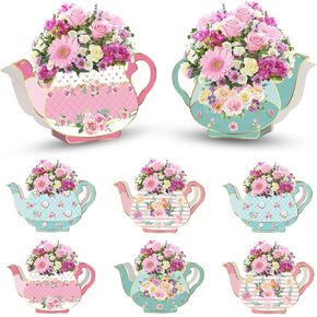 20 PCS Tea Party Decorations Gift Boxes Floral Teapot Candy Box Decoration Cute Birthday Party Favors for Bridal Wedding Birthday Baby Shower Anniversaries Party Supplies