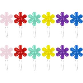 Needle Threader,12 Pcs Needle Threaders for Hand Sewing, Plastic Flower Head Sewing Machine Needle Threader for Hand Sewing,6 Mix Colors,Easy to Use (12)