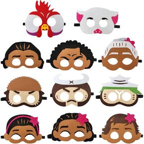 NF 11pcs Tropical Party Felt Mask, Hawaiian Theme Party Supplies, Boy and Girl Birthday Party Dress Up Blindfold