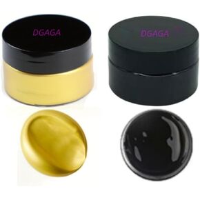 2PCS Chalk Paste,Golden Metallic Acrylic Paints Black Chalk Pastes,Iridescent Paint,Chalk Paste Paint Metallic,Metallic Paint for Crafts Blendable,Paints on Rocks,Wood,Canvas,Ceramic