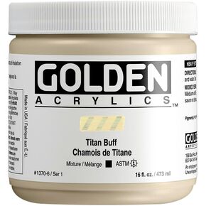 Heavy Body Acrylics by GOLDEN, Titan Buff, 16 fl. oz. Jar, Professional Acrylic Paint, Opaque