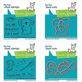 Lawn Fawn Flip-Flop Minis - Koala I Love You(calyptus) and Dandy Day Stamps & Dies - 4 Items