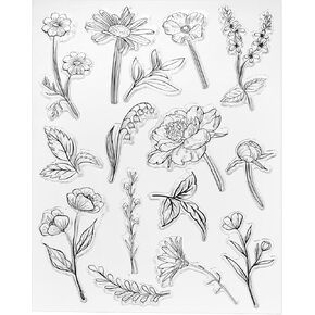 PATIKIL Transparent Silicone Stamps, 1 Pcs T1992 Flowers Clear Stamps for Card Making Decoration DIY Scrapbooking Embossing Album Decor Craft, Clear