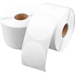 2 Rolls of 2" Circle Direct Thermal Label, 750 Labels per Roll - for Zebra & Arkscan Printers