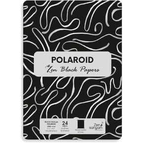 Zen Sangam Artists’ 300 GSM Watercolour Paper Polaroid Sheets - 100% Cellulose Cold Pressed - (24 Sheets) - Rough Grain - Size A6(14.8x10.5cm)- Round Corner - for Watercolors, Gouache & All Wet Media
