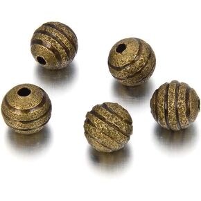500pcs 4mm (0.16 Inch) Small Ribbon Pattern Spacer Beads Beautiful Round Metal Loose Beads Sterling Silver Plated Brass for Jewelry Craft Making CF10-4